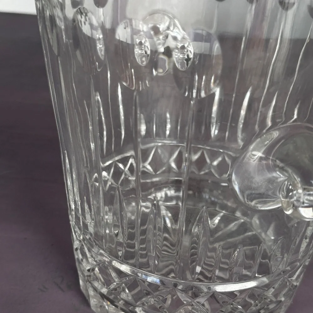 Vintage Heavy Hand Cut Eastern European Chrystal Champagne Bucket